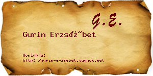 Gurin Erzsébet névjegykártya